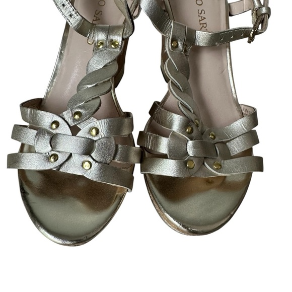 Franco Sarto Metallic Gold Suzy Cork Wedge Sandals, 7.5 - Picture 4 of 10